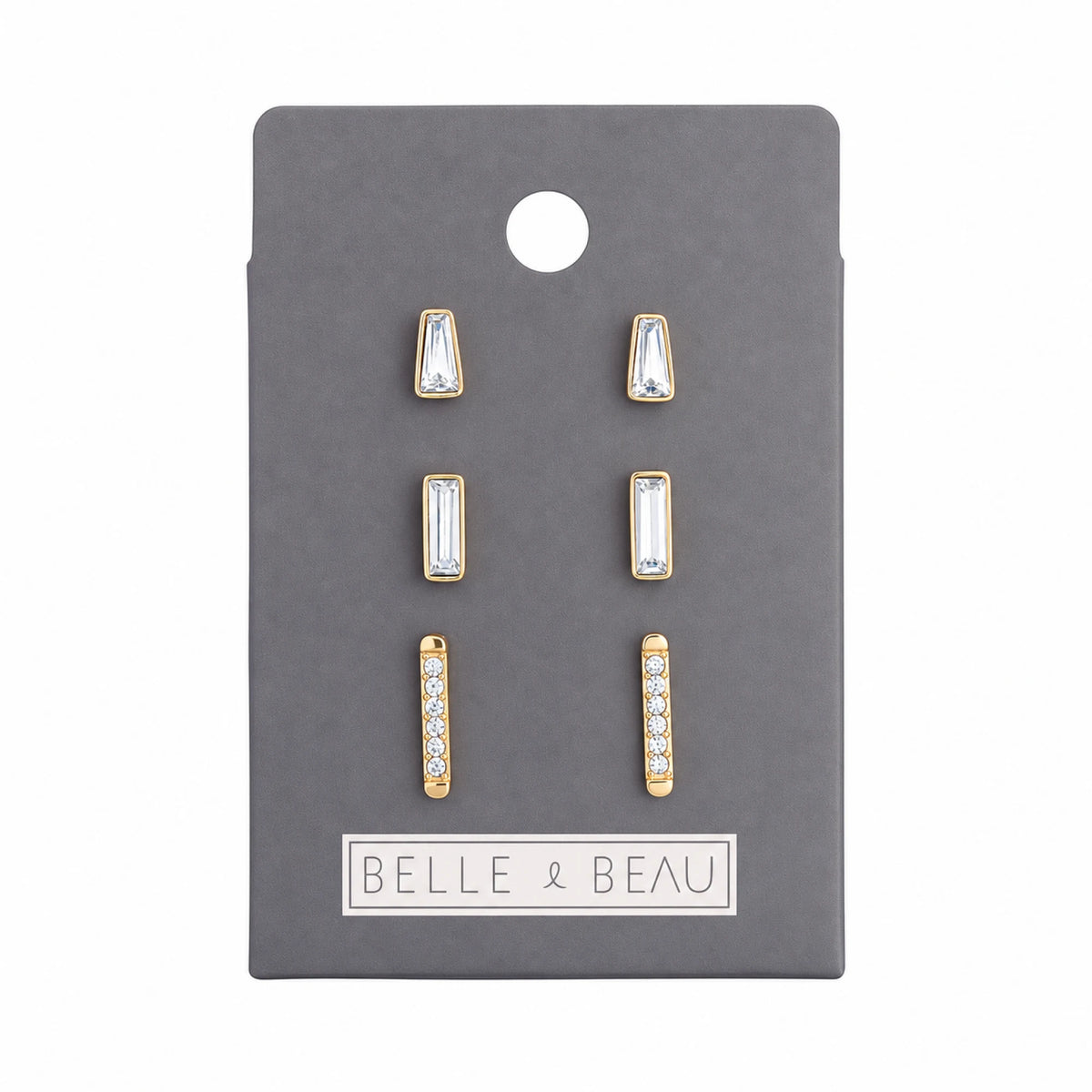 Gold Trinity Earring Set