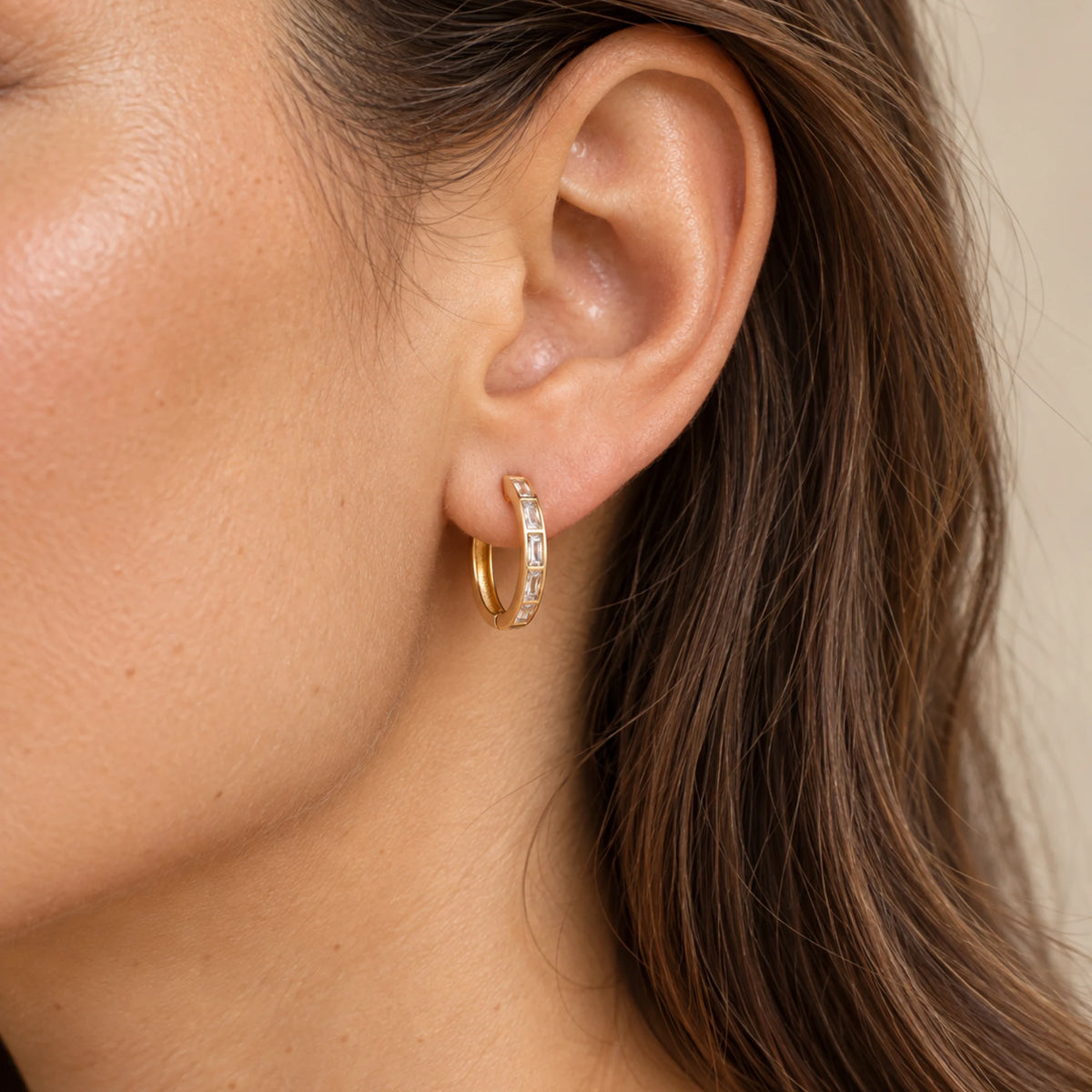 Baguette Hoop Earrings
