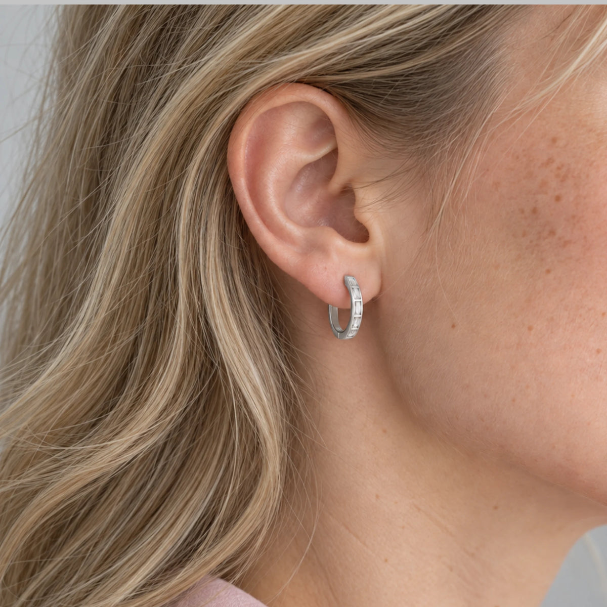 Baguette Hoop Earrings