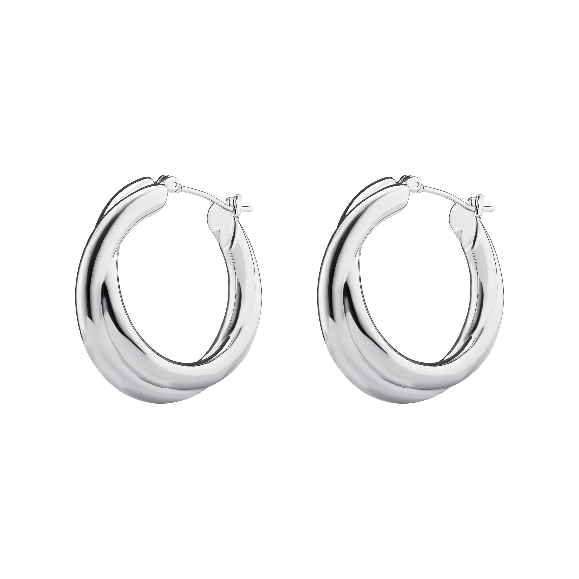 Chunky Cross Over Hoop Earrings
