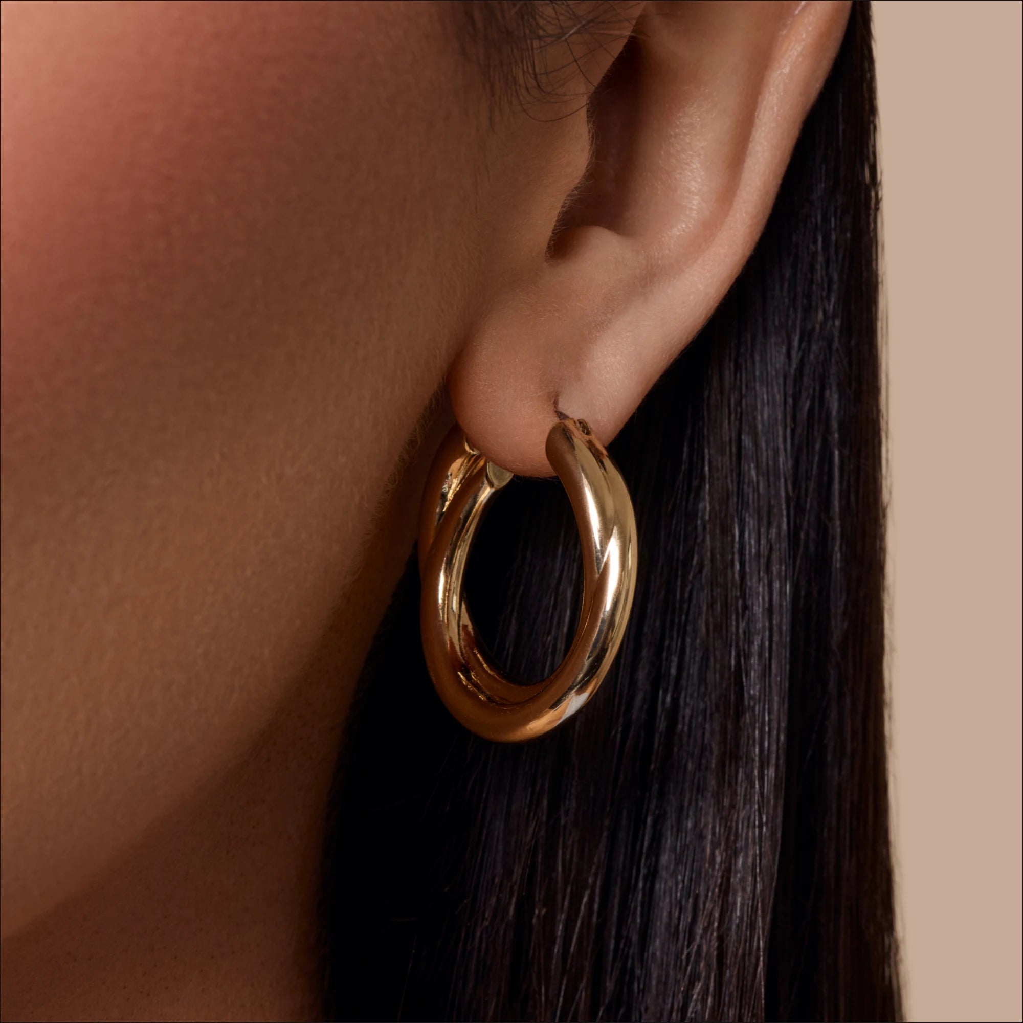 Chunky Cross Over Hoop Earrings