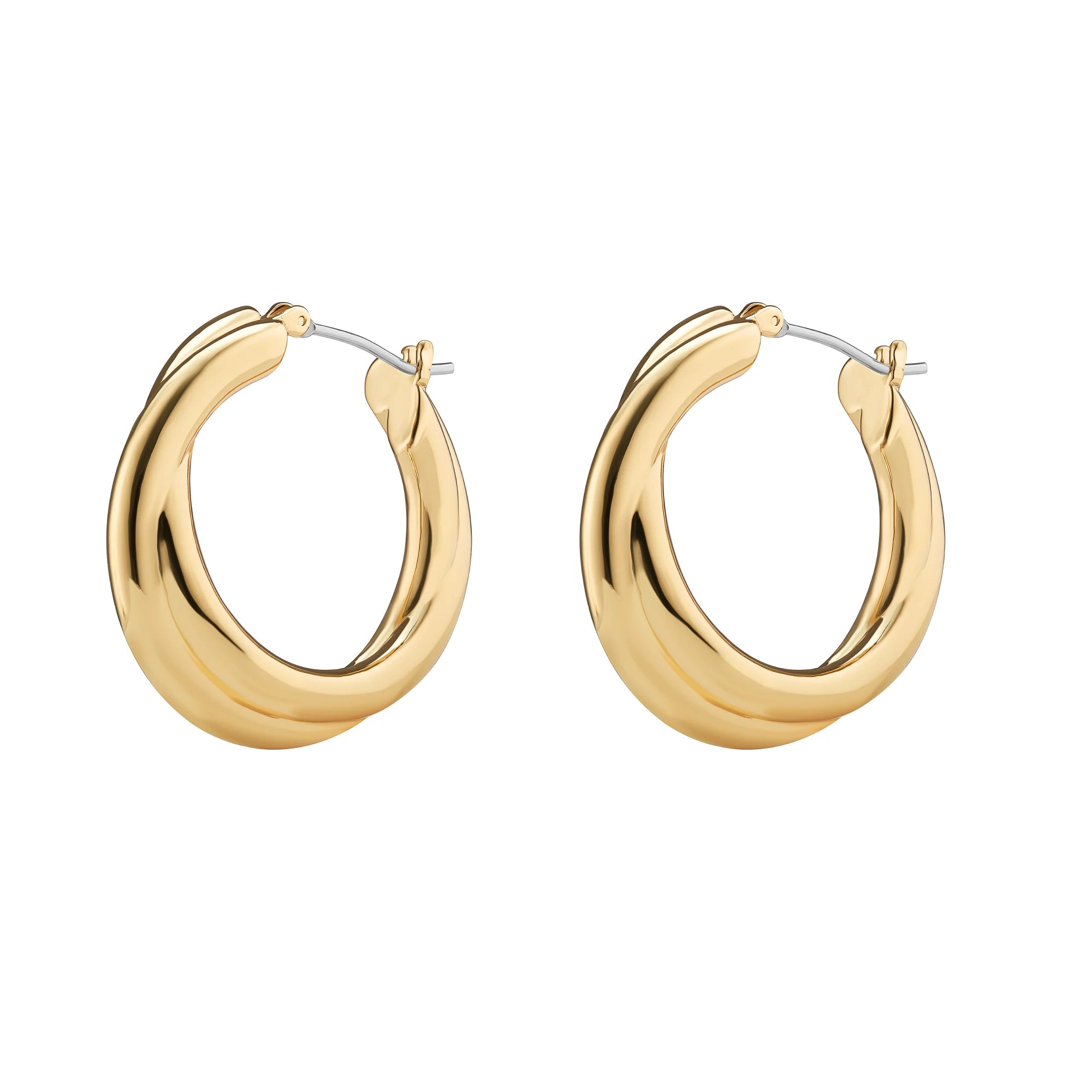 Chunky Cross Over Hoop Earrings