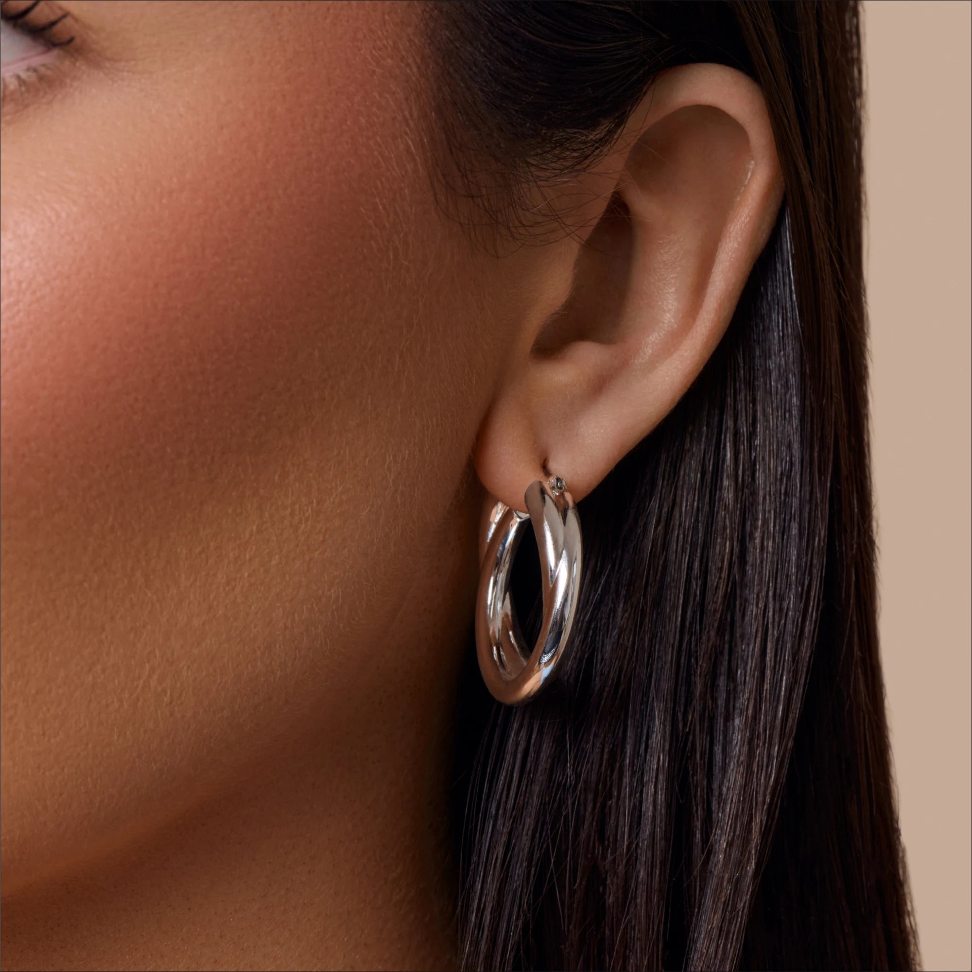 Chunky Cross Over Hoop Earrings