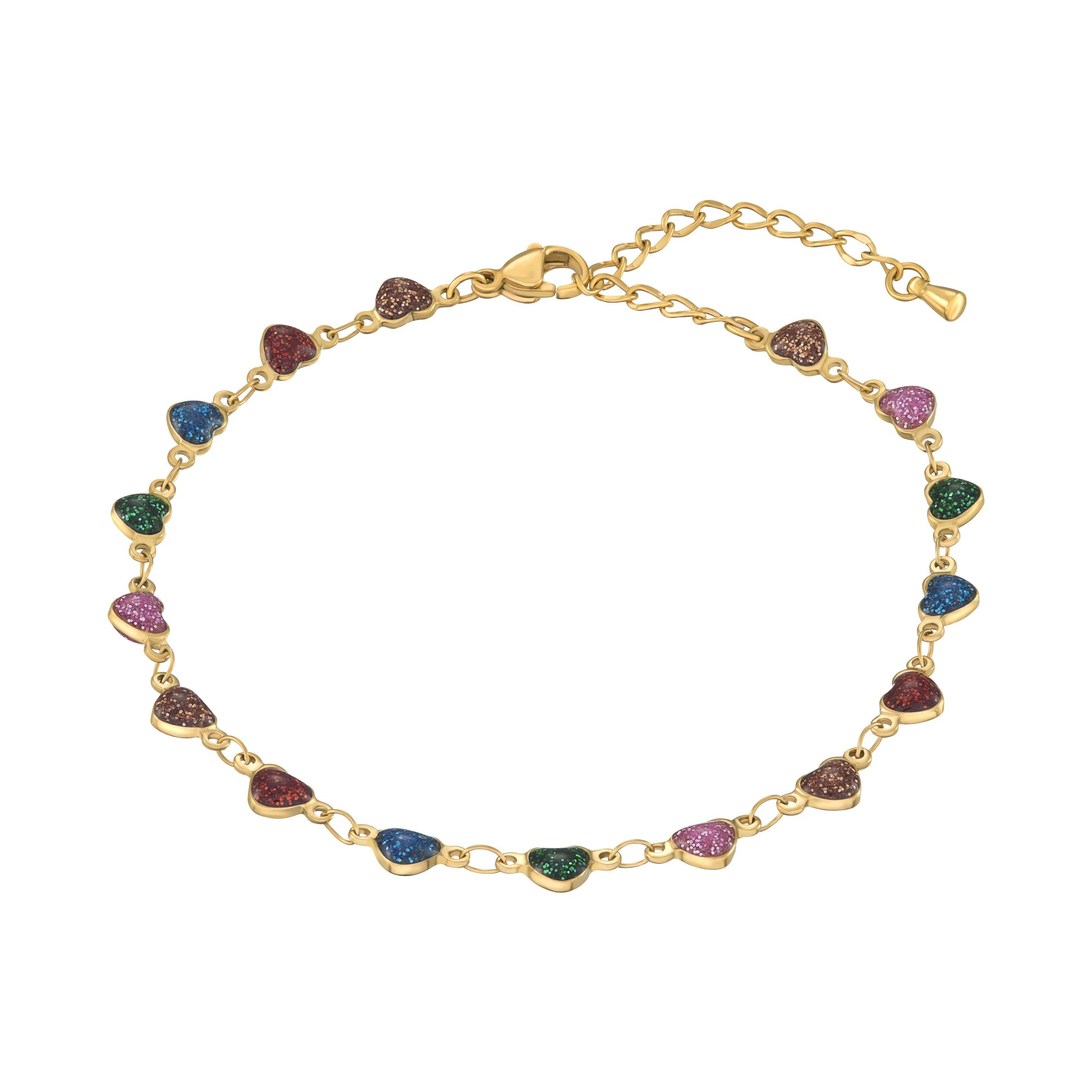 Heart of The Rainbow Stainless Steel Anklet
