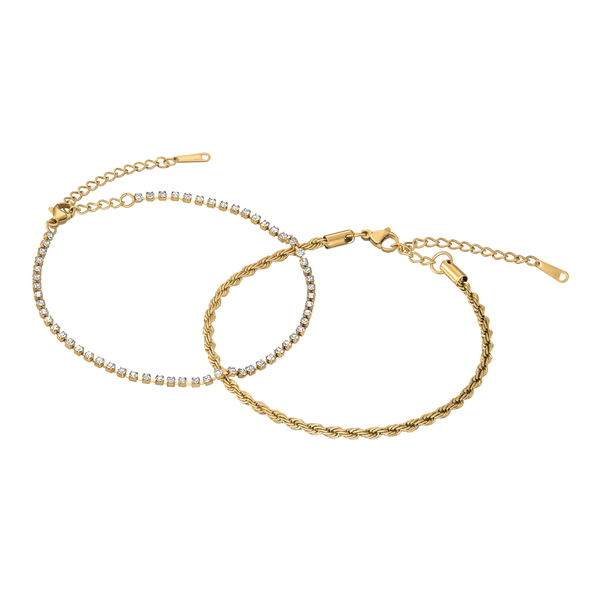 Golden Paradise Stainless Steel Anklet Set