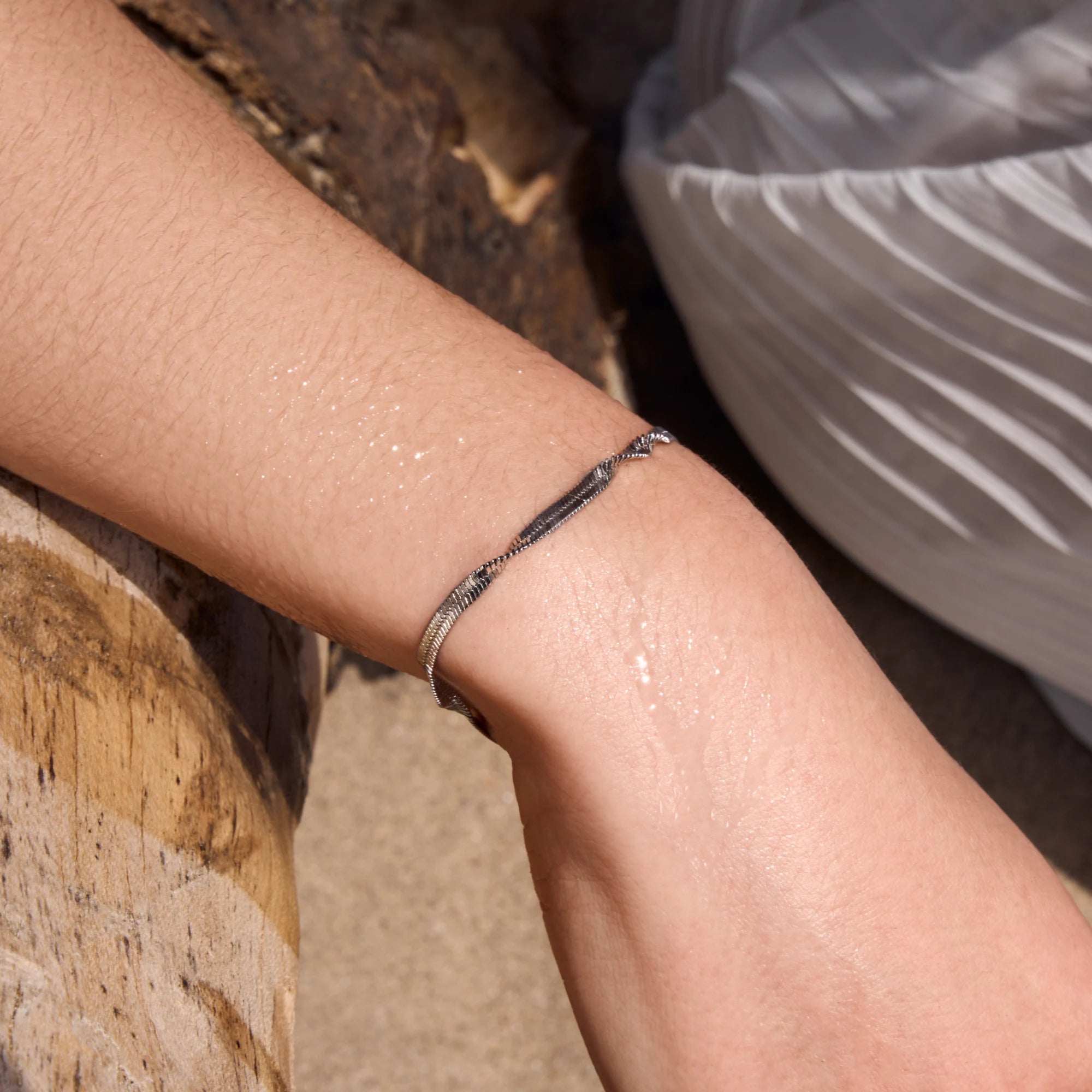 Silver Tidal Stainless Steel Bracelet
