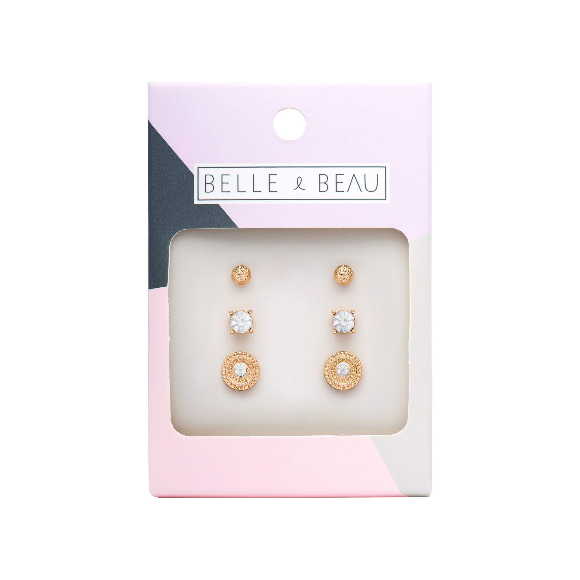 GOLD COCKTAIL DISC EARRING SET